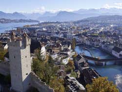 Vue aérienne de Lucerne
